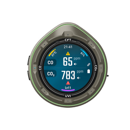 Protmex 5 in 1 Wireless Touchscreen Portable Multifunctional Carbon Monoxide CO2 Detectors Air Quality Meter Temperature Humidity Meter UV Radiation Flashlight with App