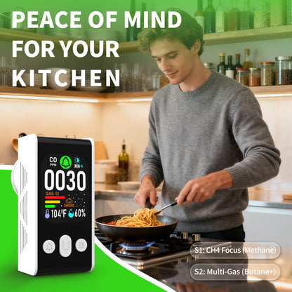 253 D Plug in All-in-One CO, Gas & Smoke Detector with battery backup Portable Real-Time Monitoring & Smart Socket alarm suitable for home & RVs and hotels