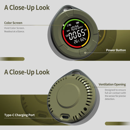 Protmex Wireless Portable Carbon Monoxide Detector, Rechargeable CO Meter Air Quality Monitor with Magnetic Suction & Barometric Pressure, RV Carbon Detector Alarm Temp/Humidity Sensor with App