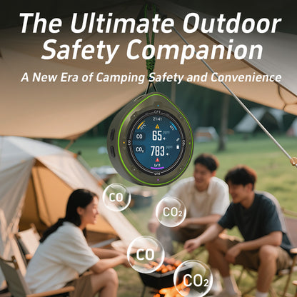 Protmex 5 in 1 Wireless Touchscreen Portable Multifunctional Carbon Monoxide CO2 Detectors Air Quality Meter Temperature Humidity Meter UV Radiation Flashlight with App