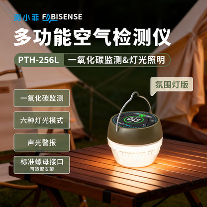 CarbonAlert GasLight: Smart Light with CO & CO2 Monitoring-Protmex Real-Time Air Safety Monitor with Smart Alert +CO/CO₂ Monitoring + 6 Mode Lights Magnet Hook Tripod Mount｜80dB Alarm