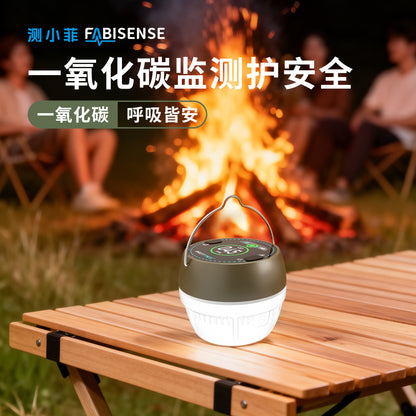 CarbonAlert GasLight: Smart Light with CO & CO2 Monitoring-Protmex Real-Time Air Safety Monitor with Smart Alert +CO/CO₂ Monitoring + 6 Mode Lights Magnet Hook Tripod Mount｜80dB Alarm