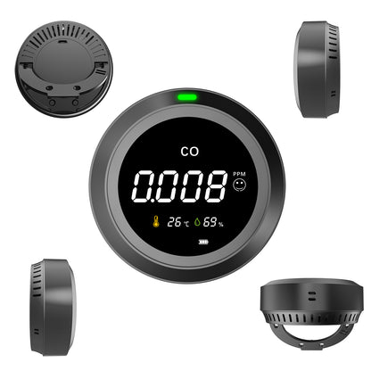 Protmex 3 in 1 Portable Carbon Monoxide Detectors, Travel CO Monitors RV Carbon Monoxide Detector Alarm Temp/Humidity Sensor, Rechargeable Real-Time Travel CO Monitor 120HR Standby