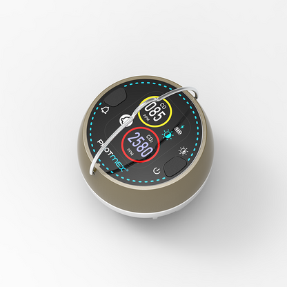 CarbonAlert GasLight: Smart Light with CO & CO2 Monitoring-Protmex Real-Time Air Safety Monitor with Smart Alert +CO/CO₂ Monitoring + 6 Mode Lights Magnet Hook Tripod Mount｜80dB Alarm