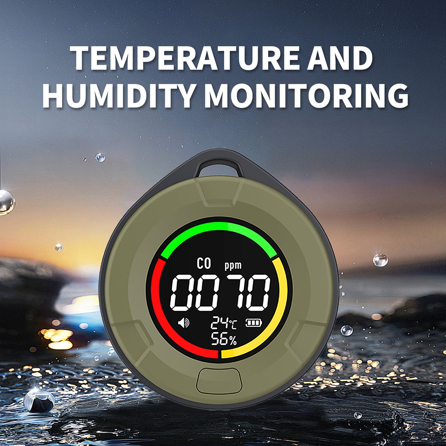 Protmex Portable Carbon Monoxide Detector, 3-in-1 CO Monitor with Temp/Humidity Sensor, 120HR Rechargeable Battery for Travel, RV, Home