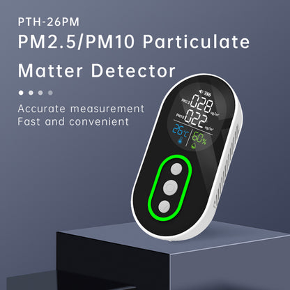 Protmex Indoor Air Quality Monitor, PM2.5 PM10 Detector with Real-Time Display & Buzzer Alarm, Temperature Humidity Sensor, Portable Air Pollution Tester for Home, Office, Car, Baby Room