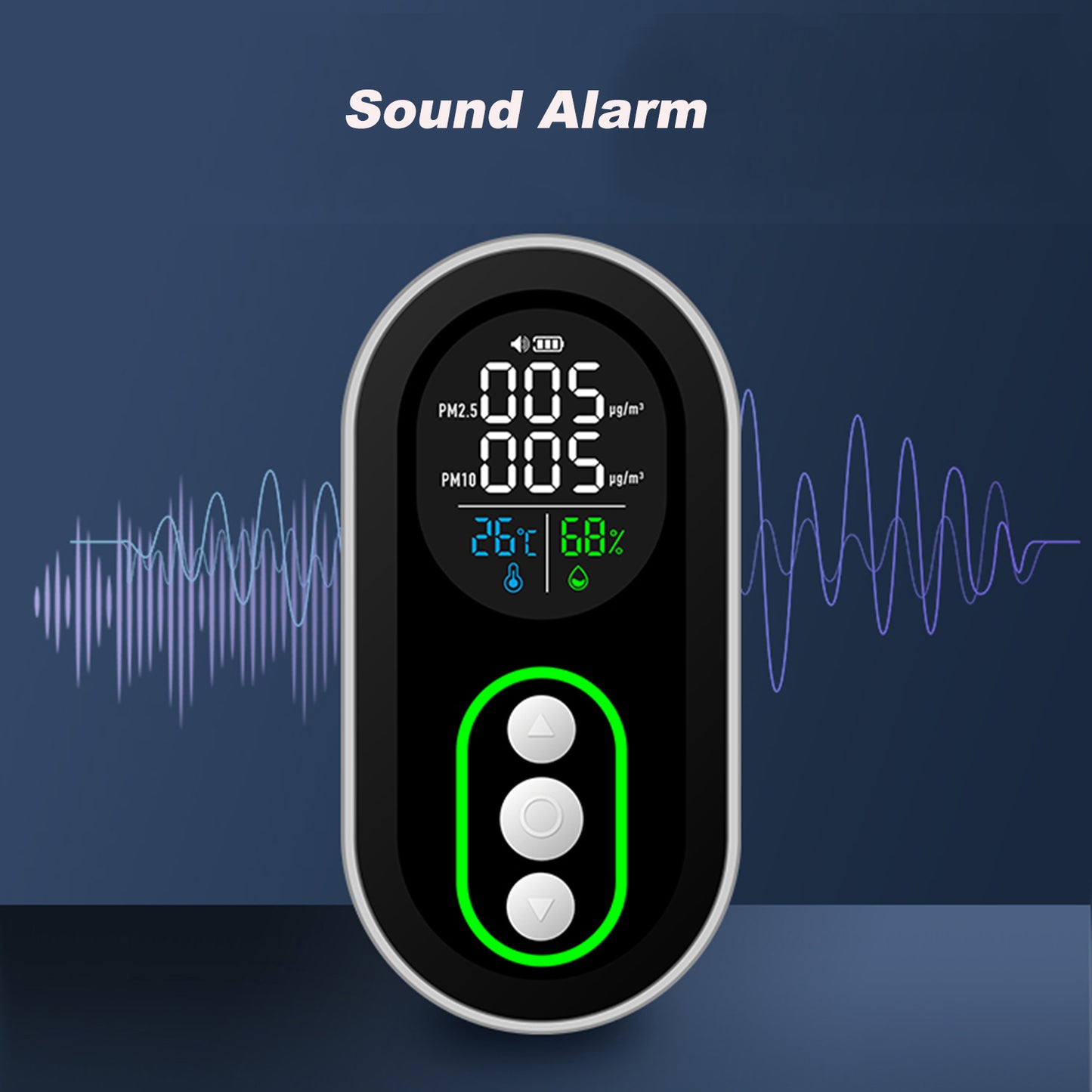 Protmex Indoor Air Quality Monitor, PM2.5 PM10 Detector with Real-Time Display & Buzzer Alarm, Temperature Humidity Sensor, Portable Air Pollution Tester for Home, Office, Car, Baby Room