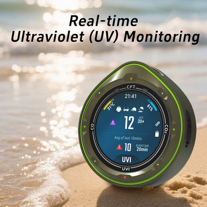 Protmex 5 in 1 Wireless Touchscreen Portable Multifunctional Carbon Monoxide CO2 Detectors Air Quality Meter Temperature Humidity Meter UV Radiation Flashlight with App